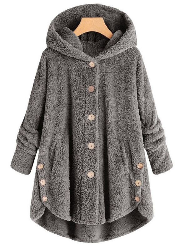 Sweat-shirt à Capuche Manches Longues Poids lourd Plain Sweat à capuche zippé Caniche Blouson pour Femmes