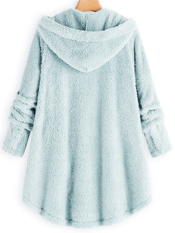 Sweat-shirt à Capuche Manches Longues Poids lourd Plain Sweat à capuche zippé Caniche Blouson pour Femmes