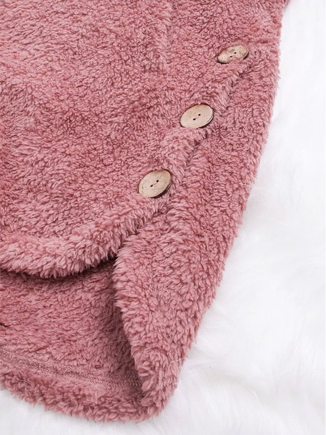 Sweat-shirt à Capuche Manches Longues Poids lourd Plain Sweat à capuche zippé Caniche Blouson pour Femmes