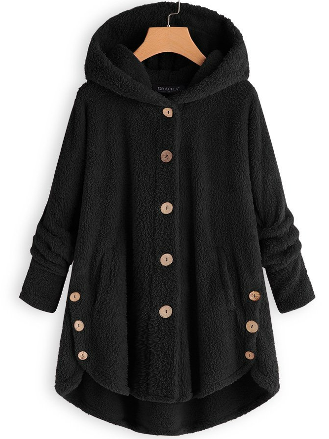 Sweat-shirt à Capuche Manches Longues Poids lourd Plain Sweat à capuche zippé Caniche Blouson pour Femmes