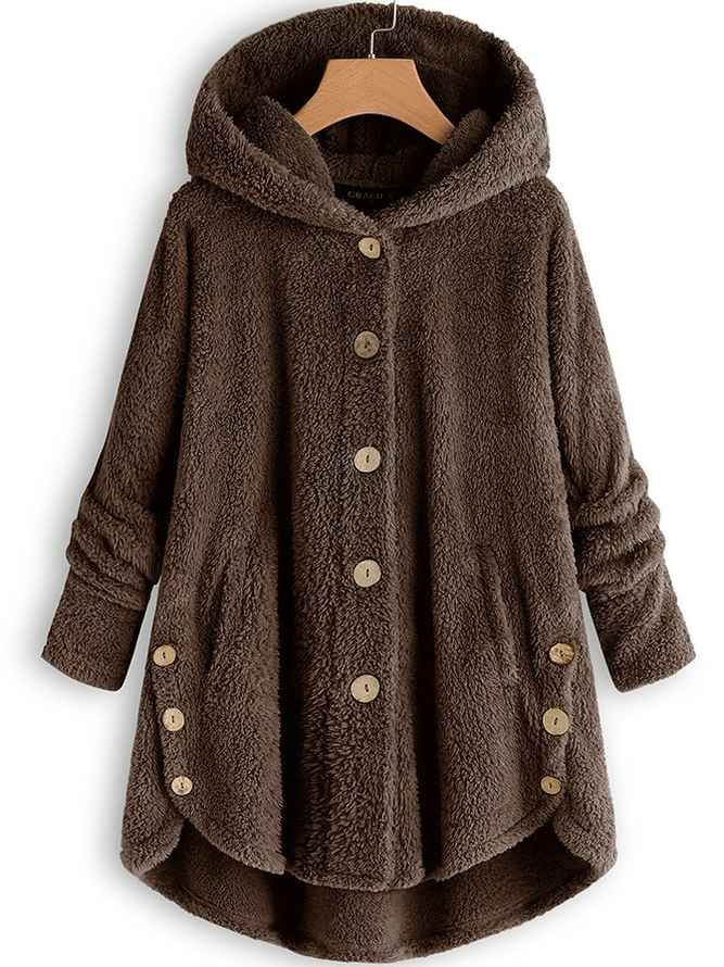 Sweat-shirt à Capuche Manches Longues Poids lourd Plain Sweat à capuche zippé Caniche Blouson pour Femmes