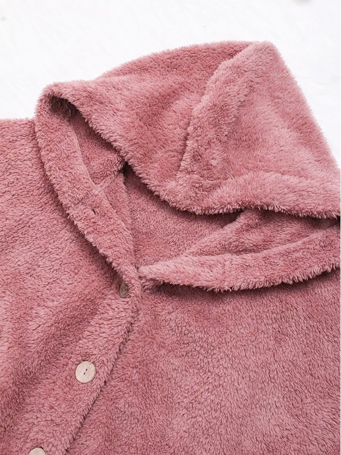 Sweat-shirt à Capuche Manches Longues Poids lourd Plain Sweat à capuche zippé Caniche Blouson pour Femmes