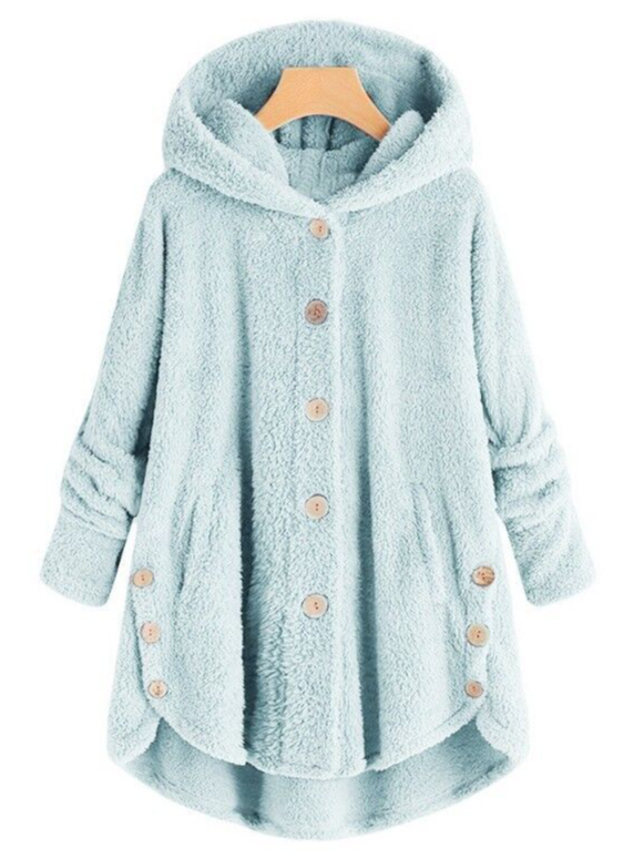 Sweat-shirt à Capuche Manches Longues Poids lourd Plain Sweat à capuche zippé Caniche Blouson pour Femmes