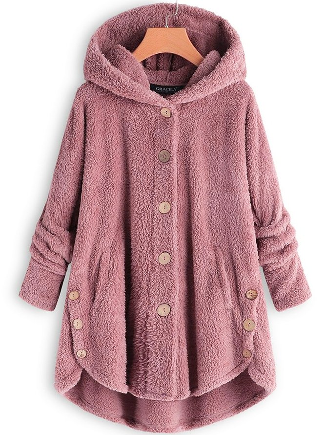 Sweat-shirt à Capuche Manches Longues Poids lourd Plain Sweat à capuche zippé Caniche Blouson pour Femmes