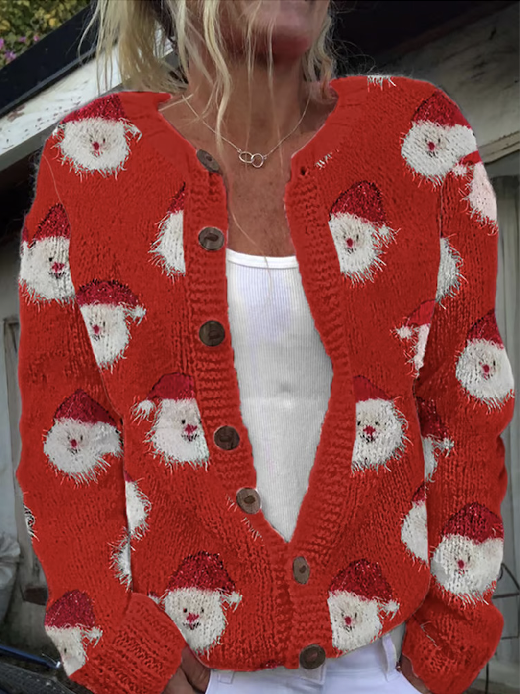 Cardigans Femmes Décontracté impression en 3D Hiver Tricoté Micro-élasticité Quotidien Manches Longues Col Rond Régulier