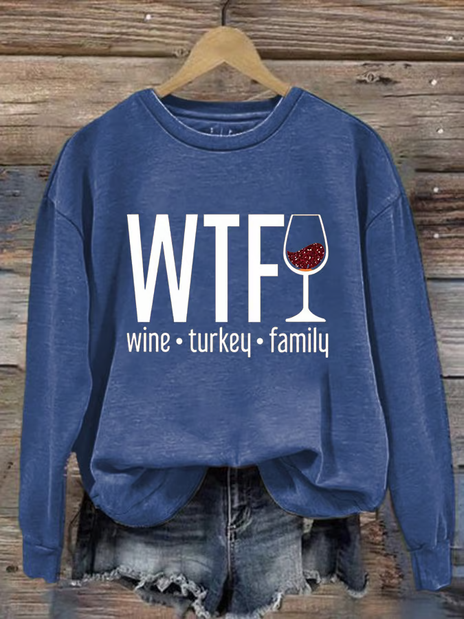 Sweat-shirts Décontracté Printemps / Automne Lettres de texte Quotidien Régulier Jour de Thanksgiving Droit Régulier ré pour Femmes