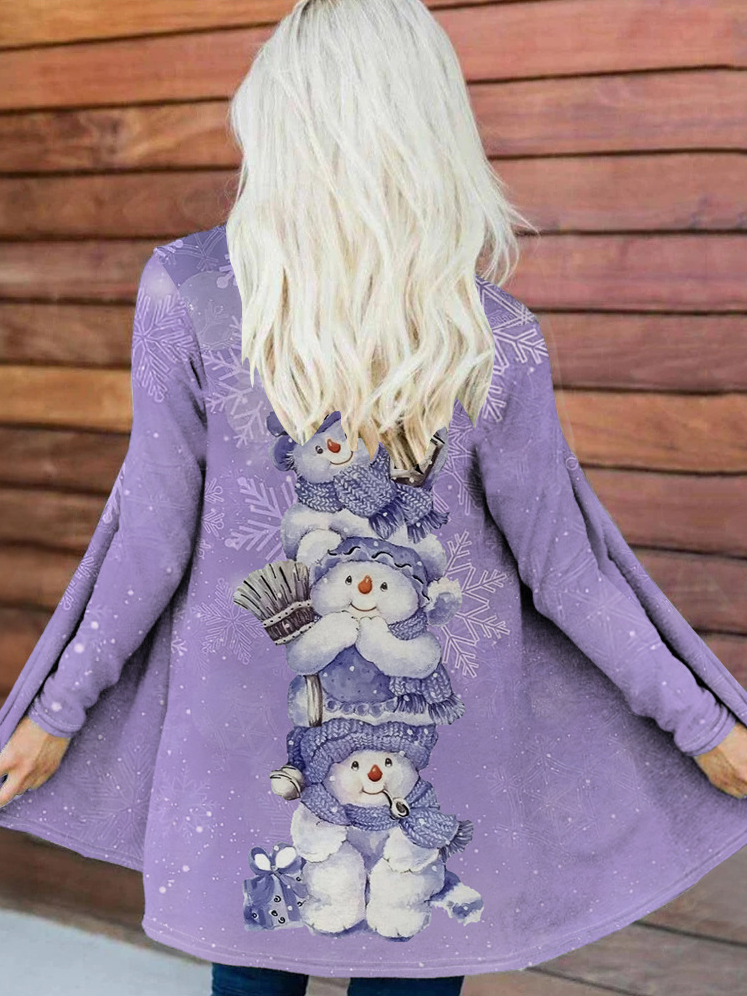 Élasticité moyenne Cache-cœur Manches Longues Régulier Père Noël Kimono pour Femmes