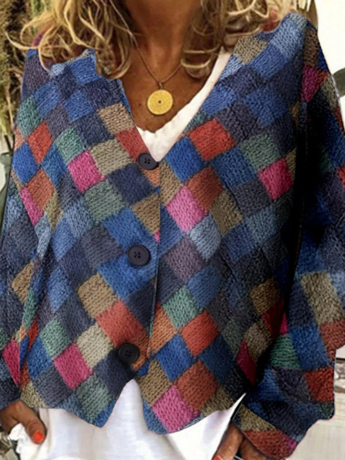 Cardigans Ethnique Décontracté Hiver Naturel Ample Manches Longues Droit Élasticité moyenne Non pour Femmes