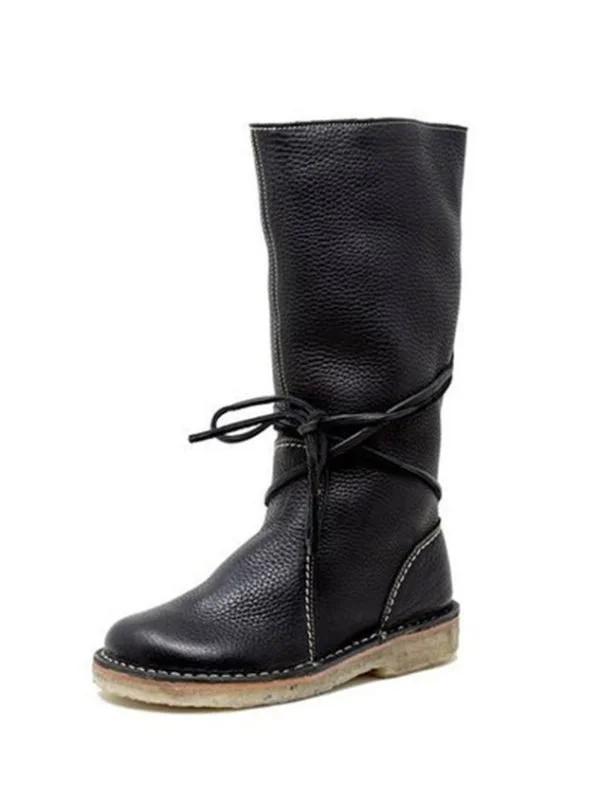 Chelsea Bottes Ethnique Plain Automne Portable Vacances Cuir Talon de Bloc Bout Rond Fausse Fourrure pour Femmes