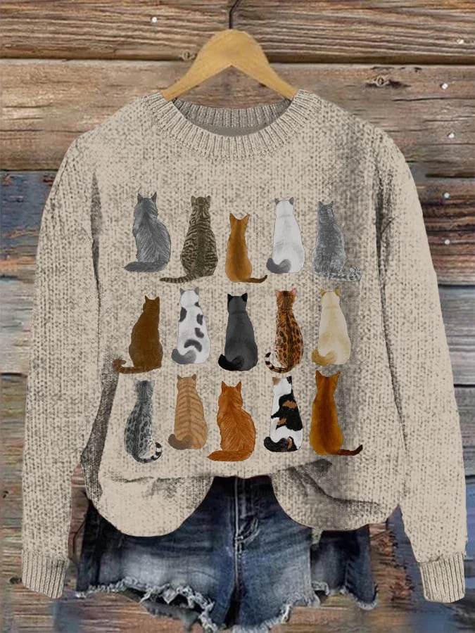 Pulls Femmes Simple Hiver impression en 3D Poids lourd Manches Longues Col Rond Régulier Droit 2025POD