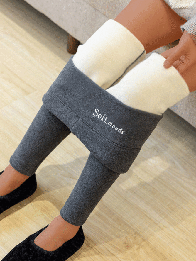 Pantalons De Yoga Décontracté Plain Hiver en Mélangé de Coton Quotidien Serré Pantalon à la cheville Épaissi Droit pour Femmes