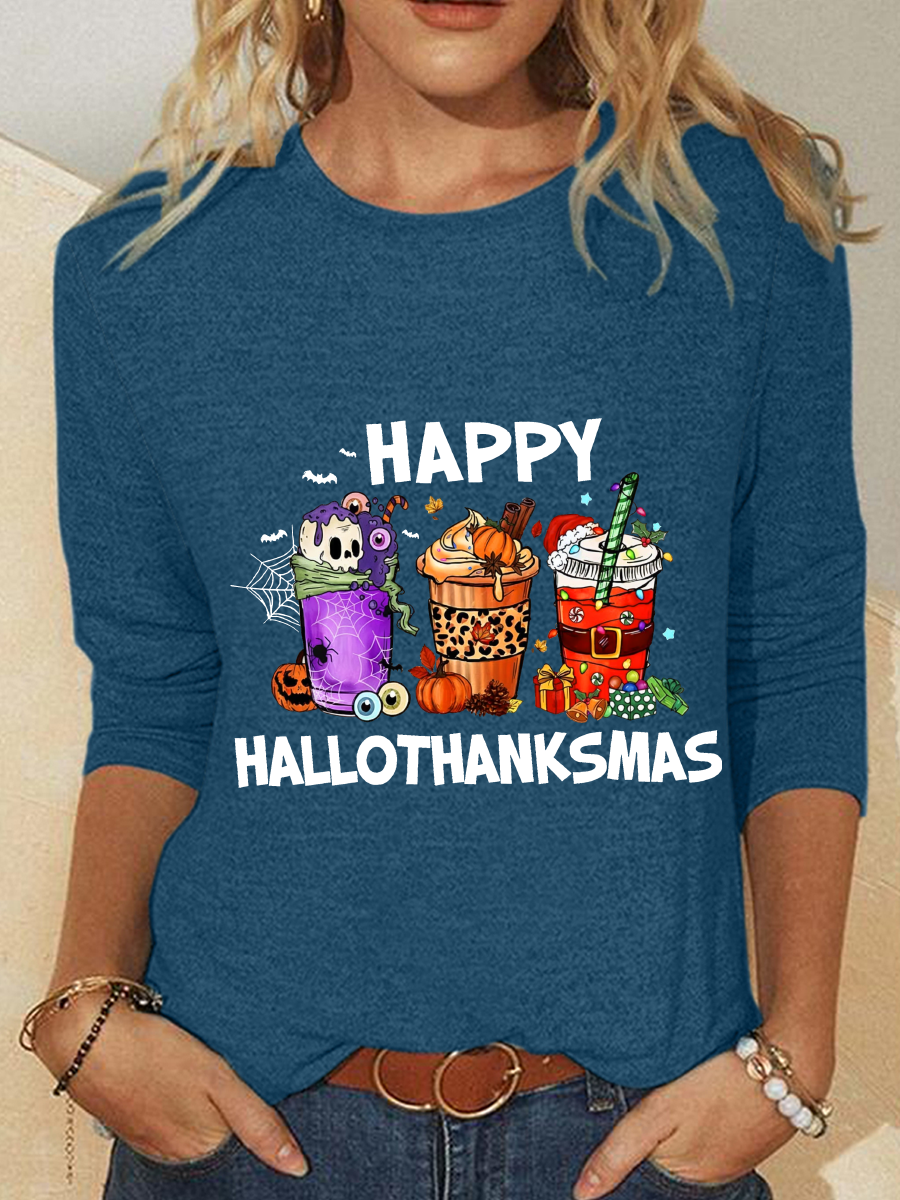 T-shirts Femmes Décontracté Printemps / Automne Noël Ample Meilleure vente Col Rond Régulier Droit Régulier