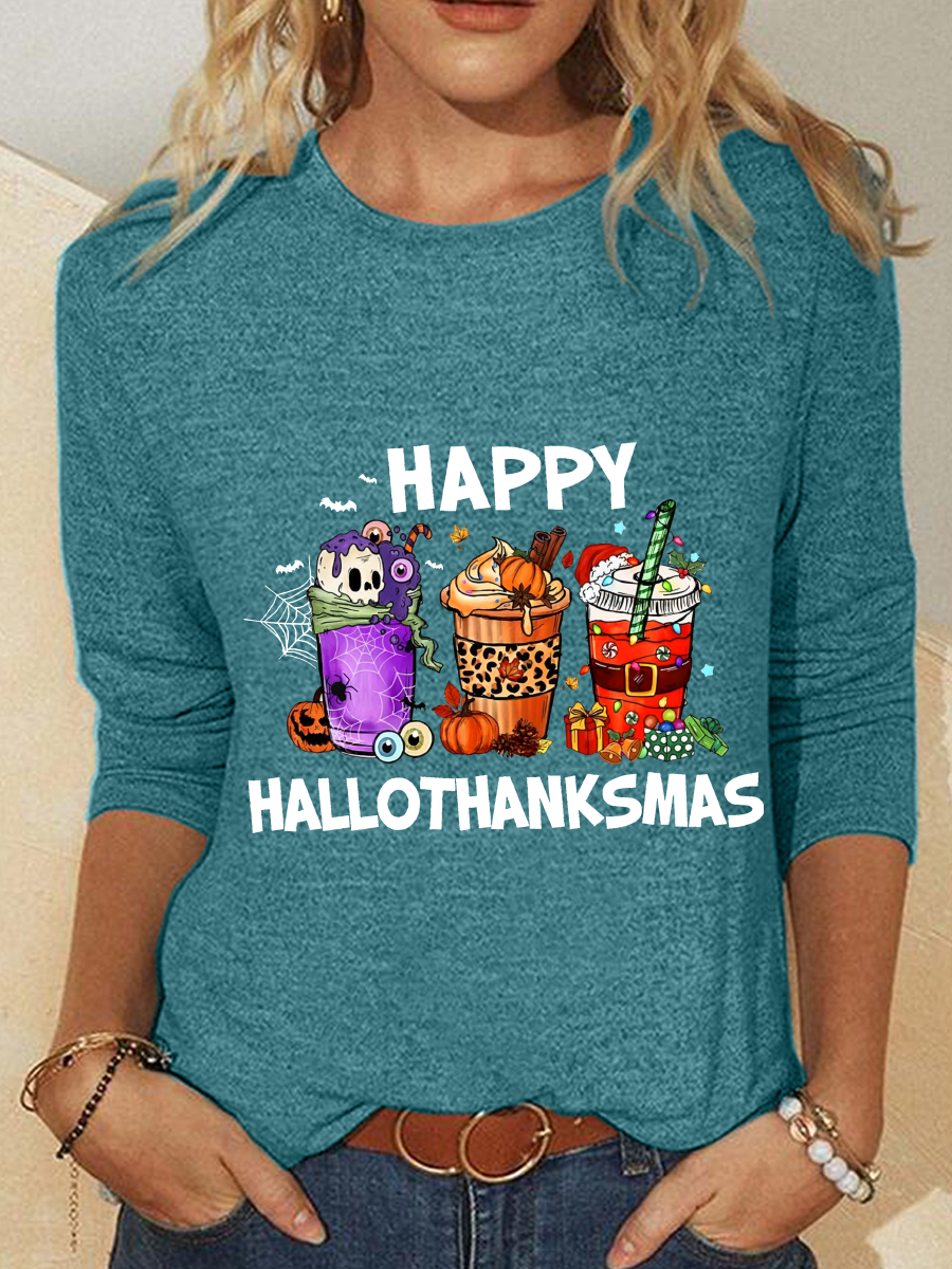 T-shirts Femmes Décontracté Printemps / Automne Noël Ample Meilleure vente Col Rond Régulier Droit Régulier