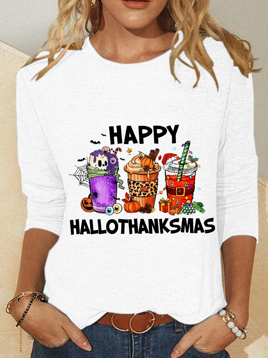 T-shirts Femmes Décontracté Printemps / Automne Noël Ample Meilleure vente Col Rond Régulier Droit Régulier