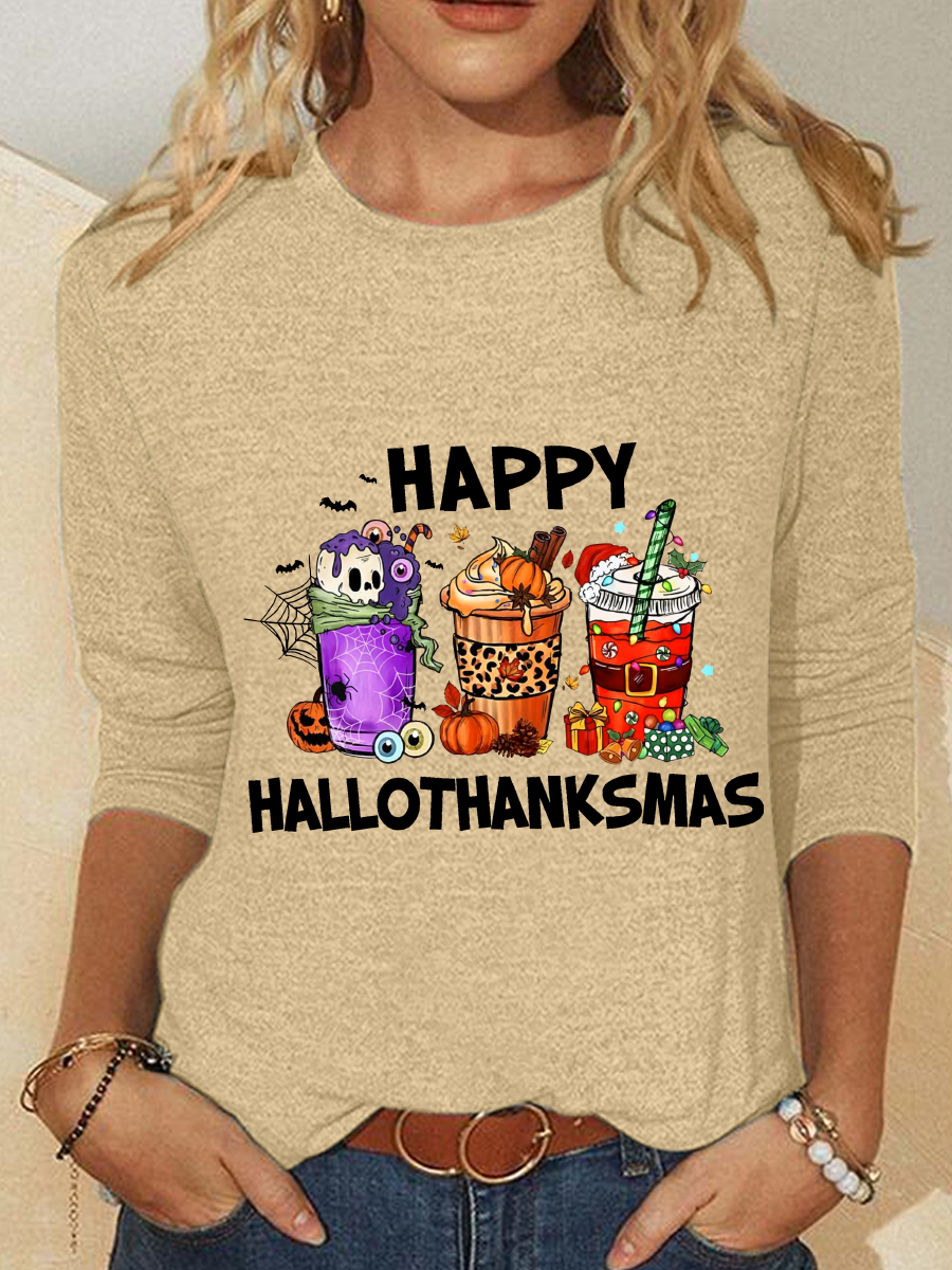 T-shirts Femmes Décontracté Printemps / Automne Noël Ample Meilleure vente Col Rond Régulier Droit Régulier
