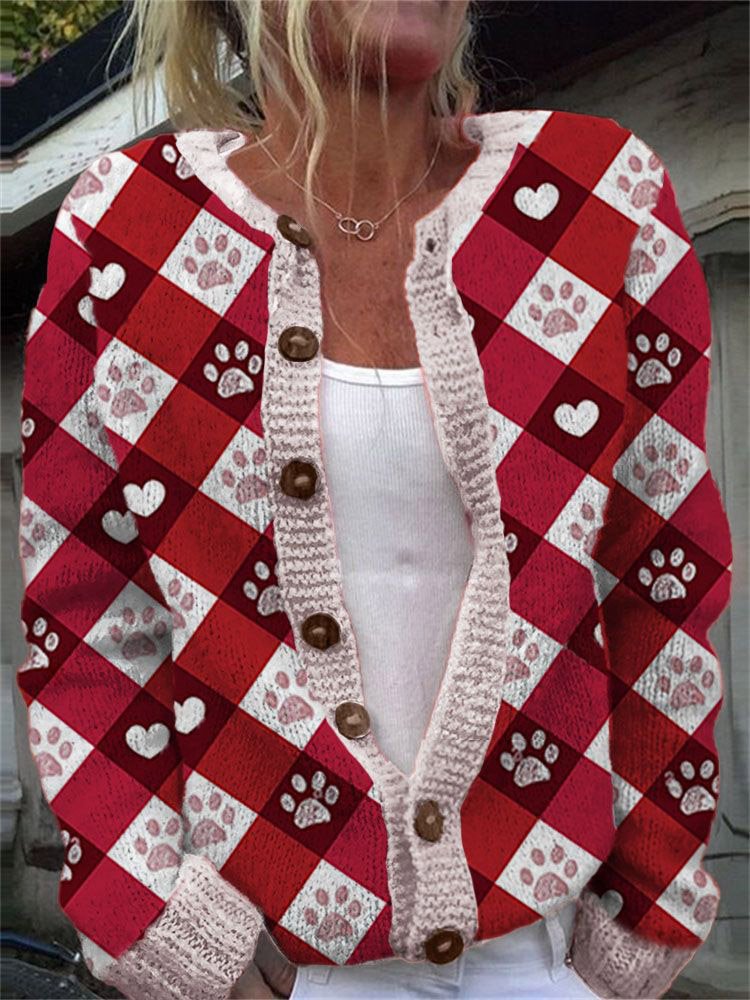 Cardigans Femmes Géométrique Décontracté Hiver Naturel Quotidien Laine/Tricot Mi-long Droit Élasticité moyenne