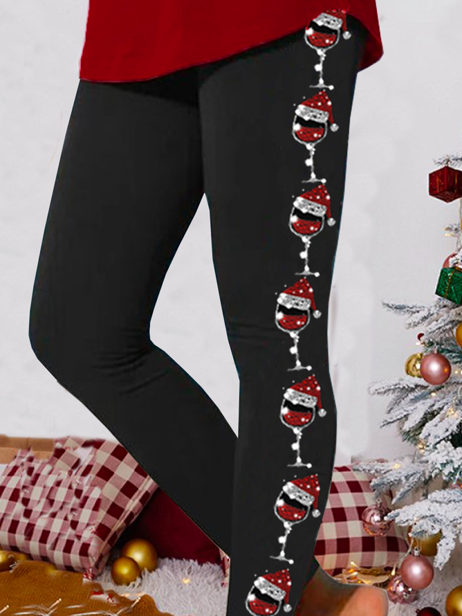 Pantalons De Yoga Décontracté Toutes Les Saisons Noël à Haute Élasticité Quotidien Serré Pantalon à la cheville Pantalon coupe slim Régulier pour Femmes