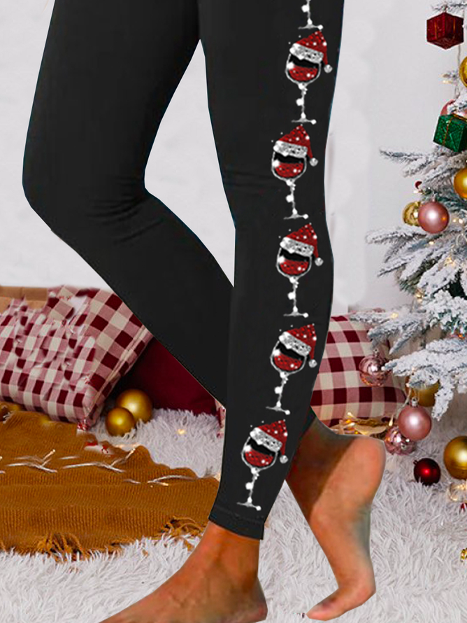 Pantalons De Yoga Décontracté Toutes Les Saisons Noël à Haute Élasticité Quotidien Serré Pantalon à la cheville Pantalon coupe slim Régulier pour Femmes