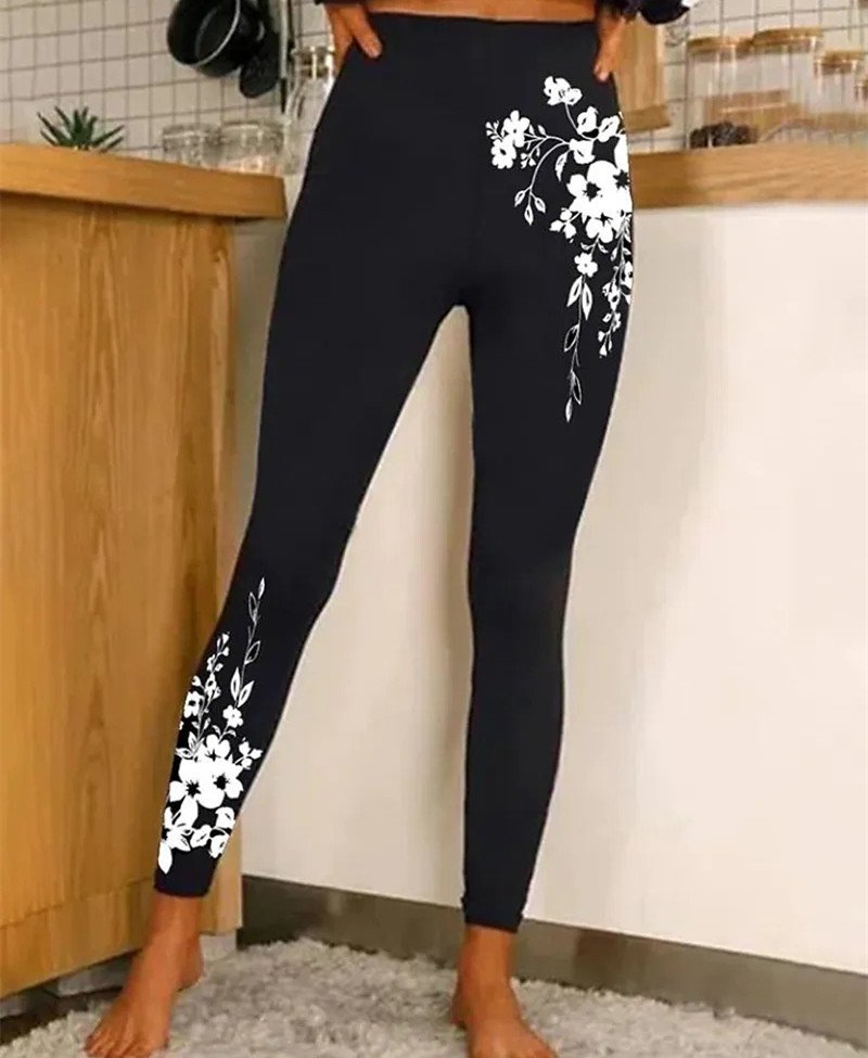 Pantalons De Yoga Décontracté Toutes Les Saisons impression en 3D Quotidien Serré Pantalon à la cheville Legging Droit Régulier pour Femmes