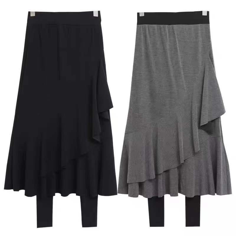 Jupes Décontracté Plain Printemps / Automne Polyester Quotidien Maxi Taille Moyenne Trapèze Élasticité moyenne pour Femmes