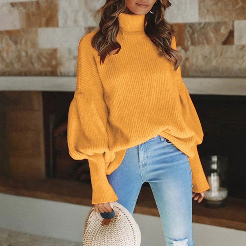 Pulls Décontracté Plain Printemps / Automne Quotidien Manches Longues Fil/fil de laine Régulier Droit Régulier pour Femmes