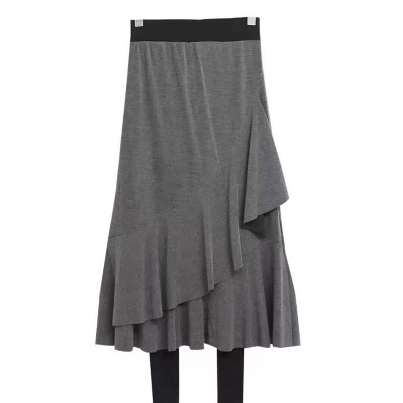 Jupes Décontracté Plain Printemps / Automne Polyester Quotidien Maxi Taille Moyenne Trapèze Élasticité moyenne pour Femmes