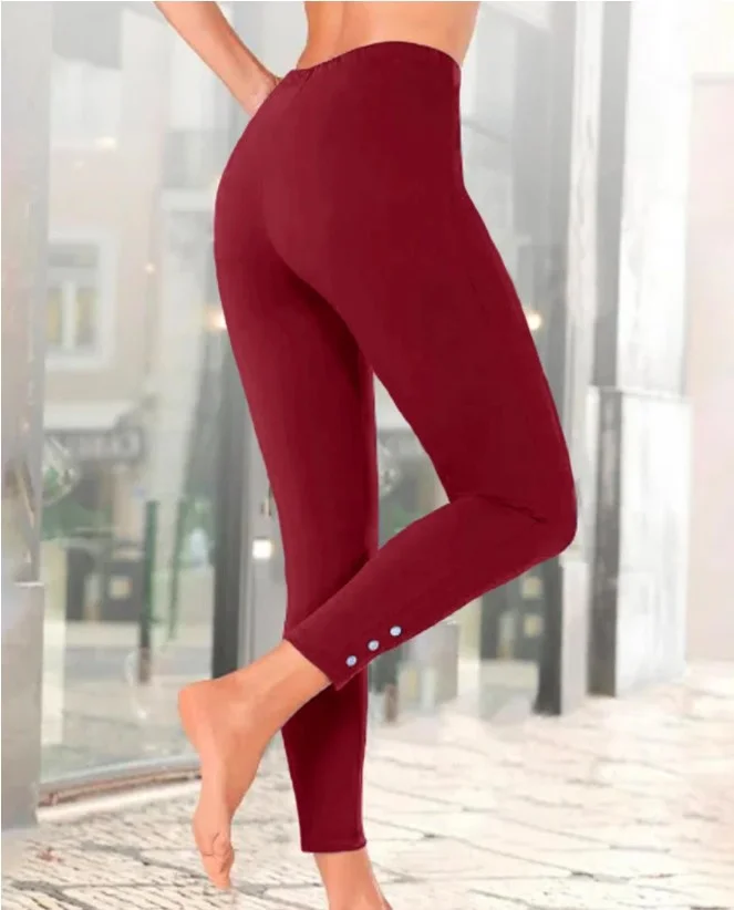 Pantalons De Yoga Décontracté Hiver Noël Polyester Naturel à Haute Élasticité Quotidien Long en Toison pour Femmes