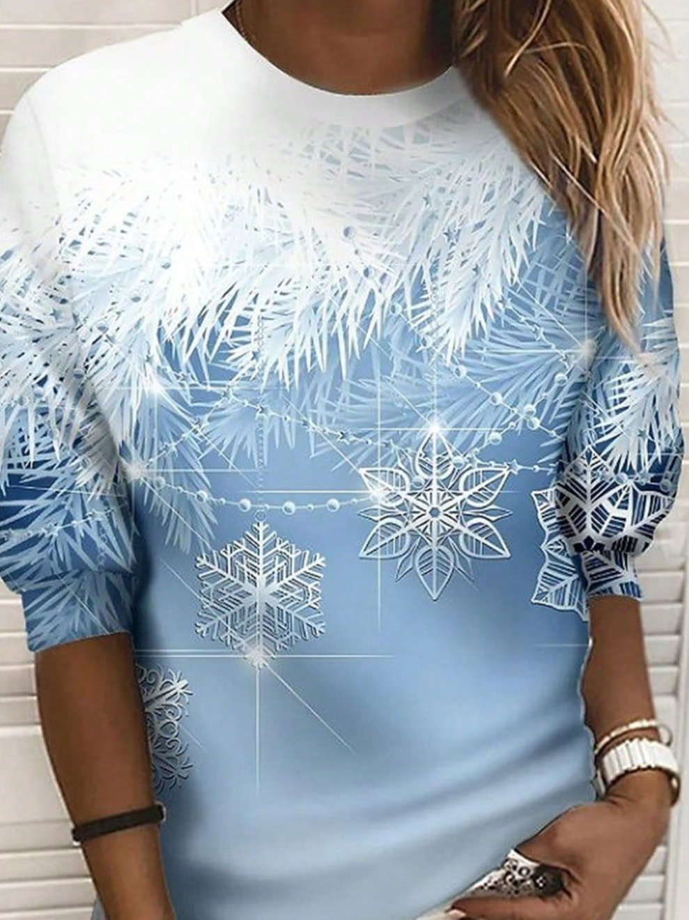 Sweat-shirts Décontracté Printemps / Automne Noël Polyester Sweat-shirt à Capuche Ample Noël Manches Longues Régulier pour Femmes