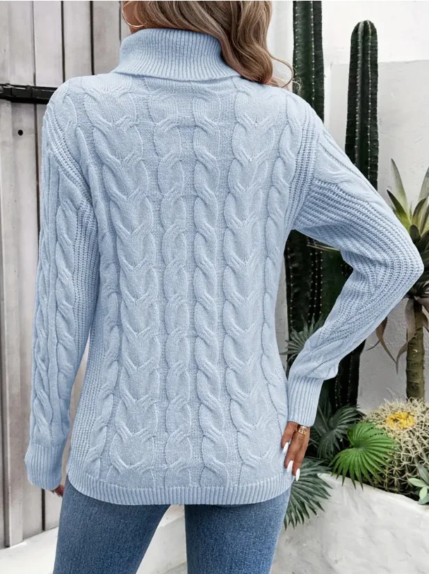 Pulls Femmes Décontracté Plain Printemps / Automne Polyester Quotidien Coupe Régulière Manches Longues Régulier Droit