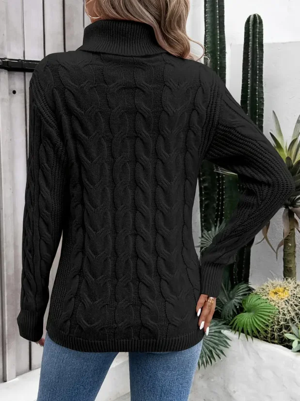 Pulls Femmes Décontracté Plain Printemps / Automne Polyester Quotidien Coupe Régulière Manches Longues Régulier Droit