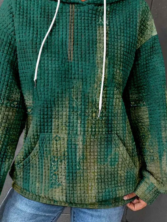 Sweat-shirts Décontracté Floral Printemps / Automne Zip Sweat-shirt à Capuche Micro-élasticité Quotidien Ample Manches Longues pour Femmes