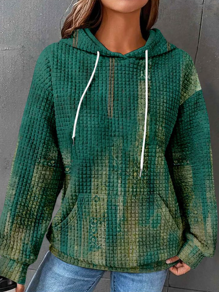 Sweat-shirts Décontracté Floral Printemps / Automne Zip Sweat-shirt à Capuche Micro-élasticité Quotidien Ample Manches Longues pour Femmes