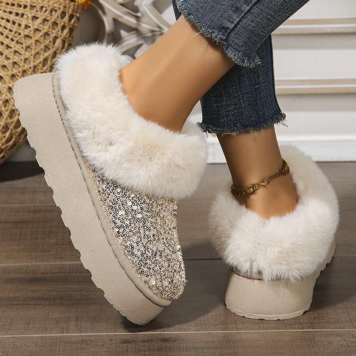 Rembourré de Coton Bottes Décontracté Plain Hiver Quotidien Bottes de Neige à Talon Plat PU Caoutchouc à Enfiler pour Femmes