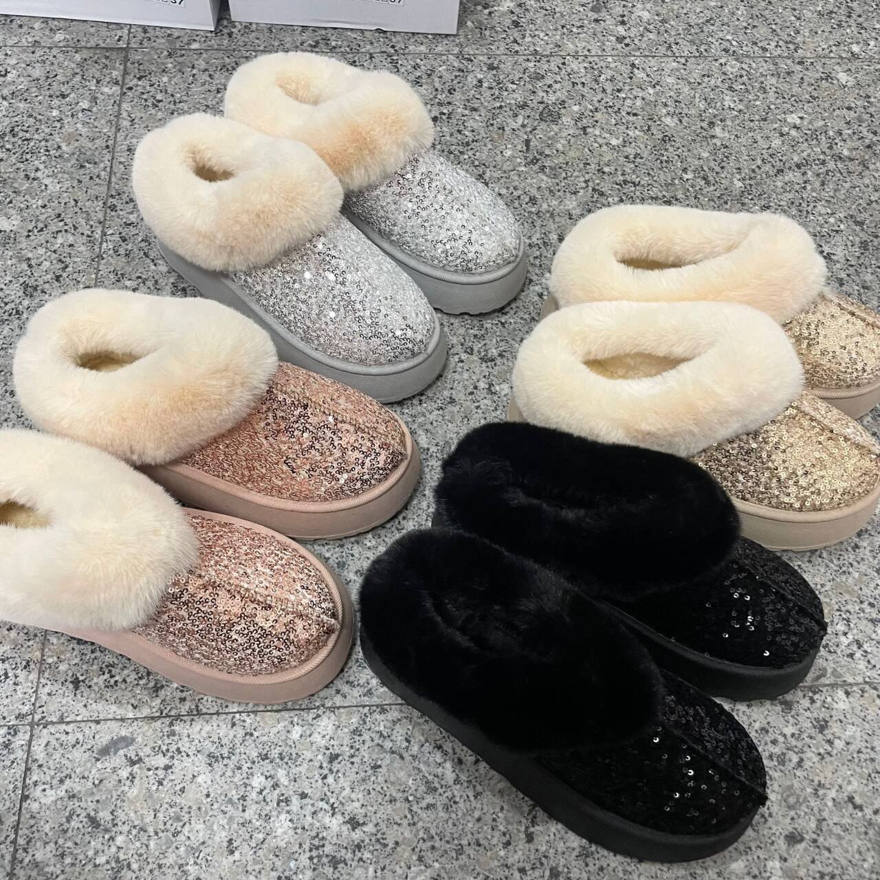 Rembourré de Coton Bottes Décontracté Plain Hiver Quotidien Bottes de Neige à Talon Plat PU Caoutchouc à Enfiler pour Femmes