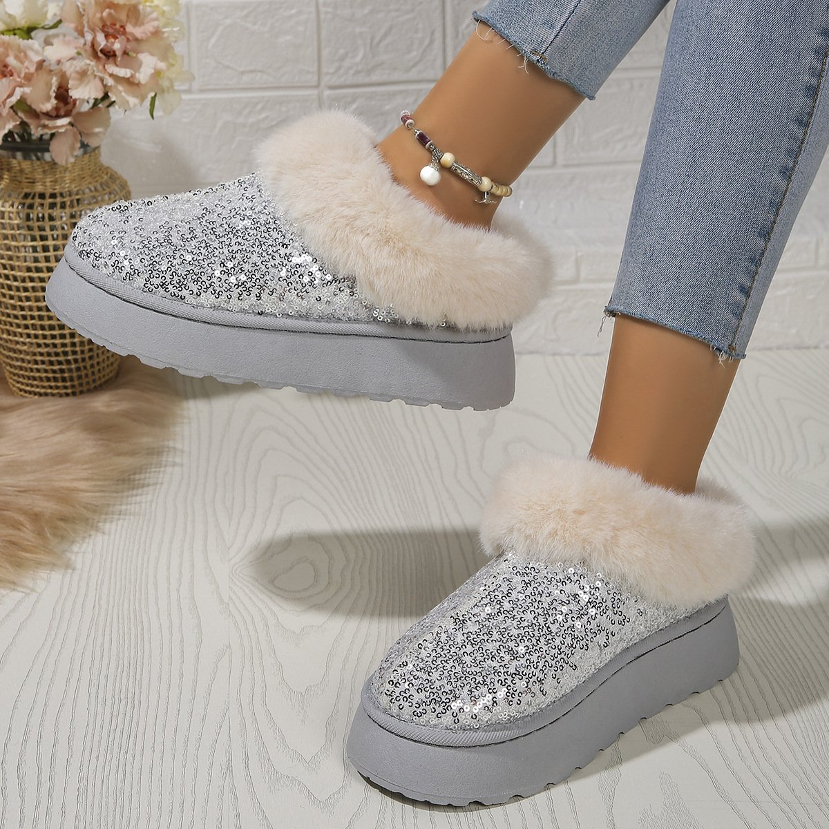 Rembourré de Coton Bottes Décontracté Plain Hiver Quotidien Bottes de Neige à Talon Plat PU Caoutchouc à Enfiler pour Femmes