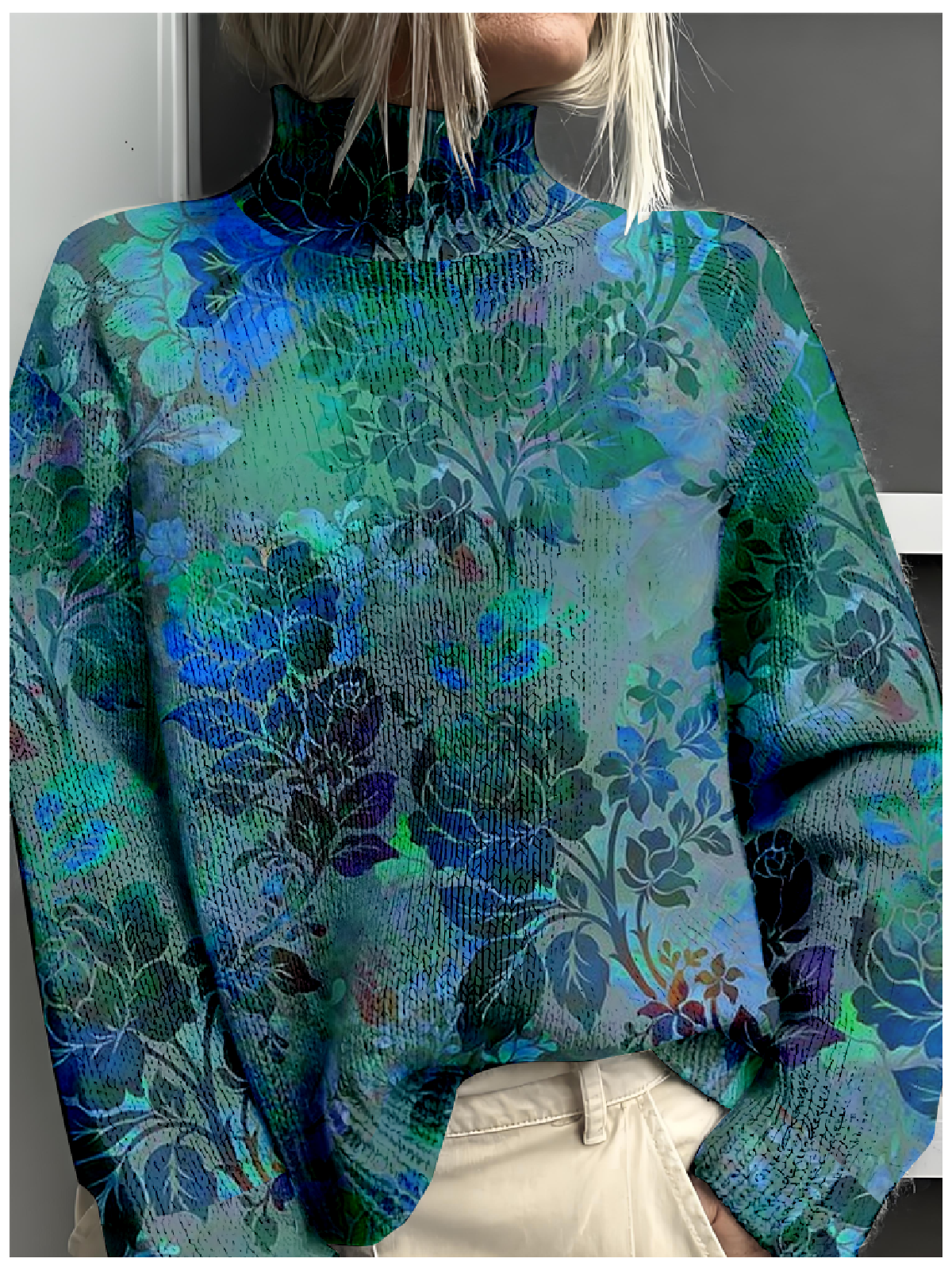 Sweat-shirts Femmes Rétro Printemps / Automne impression en 3D Polyester Poids lourd Manches Longues Régulier Droit Faux Col
