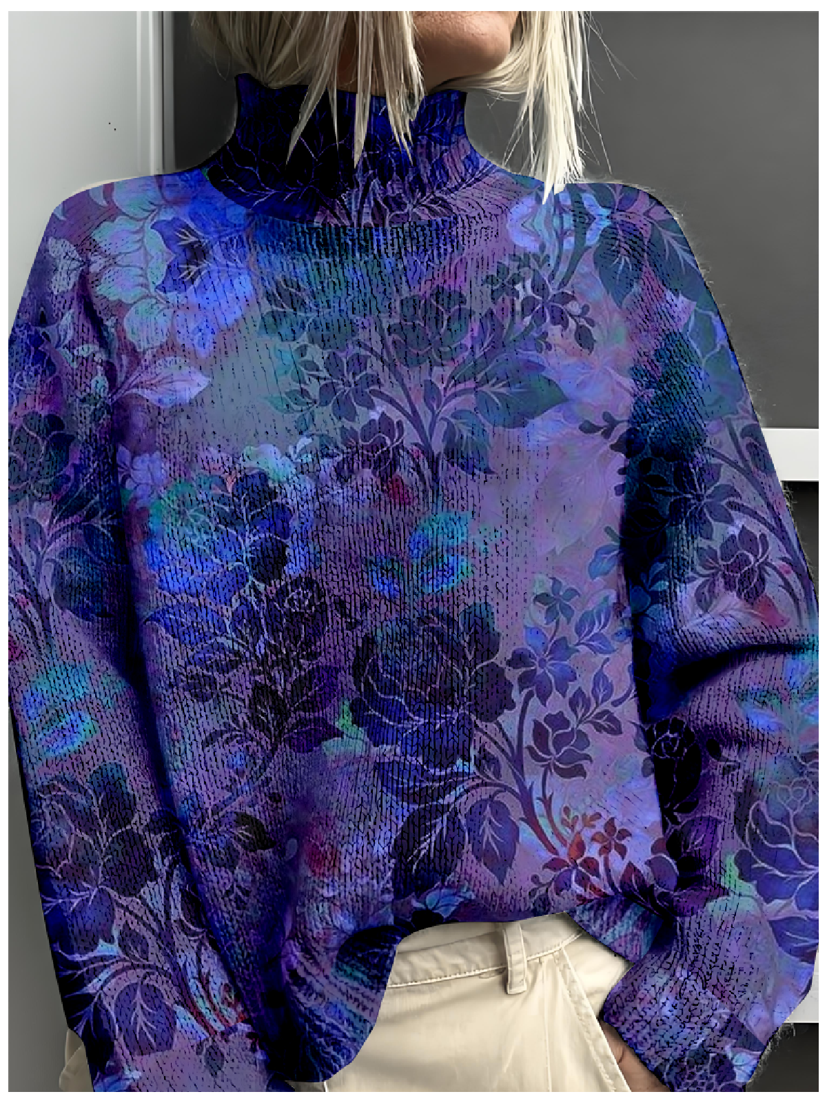 Sweat-shirts Femmes Rétro Printemps / Automne impression en 3D Polyester Poids lourd Manches Longues Régulier Droit Faux Col