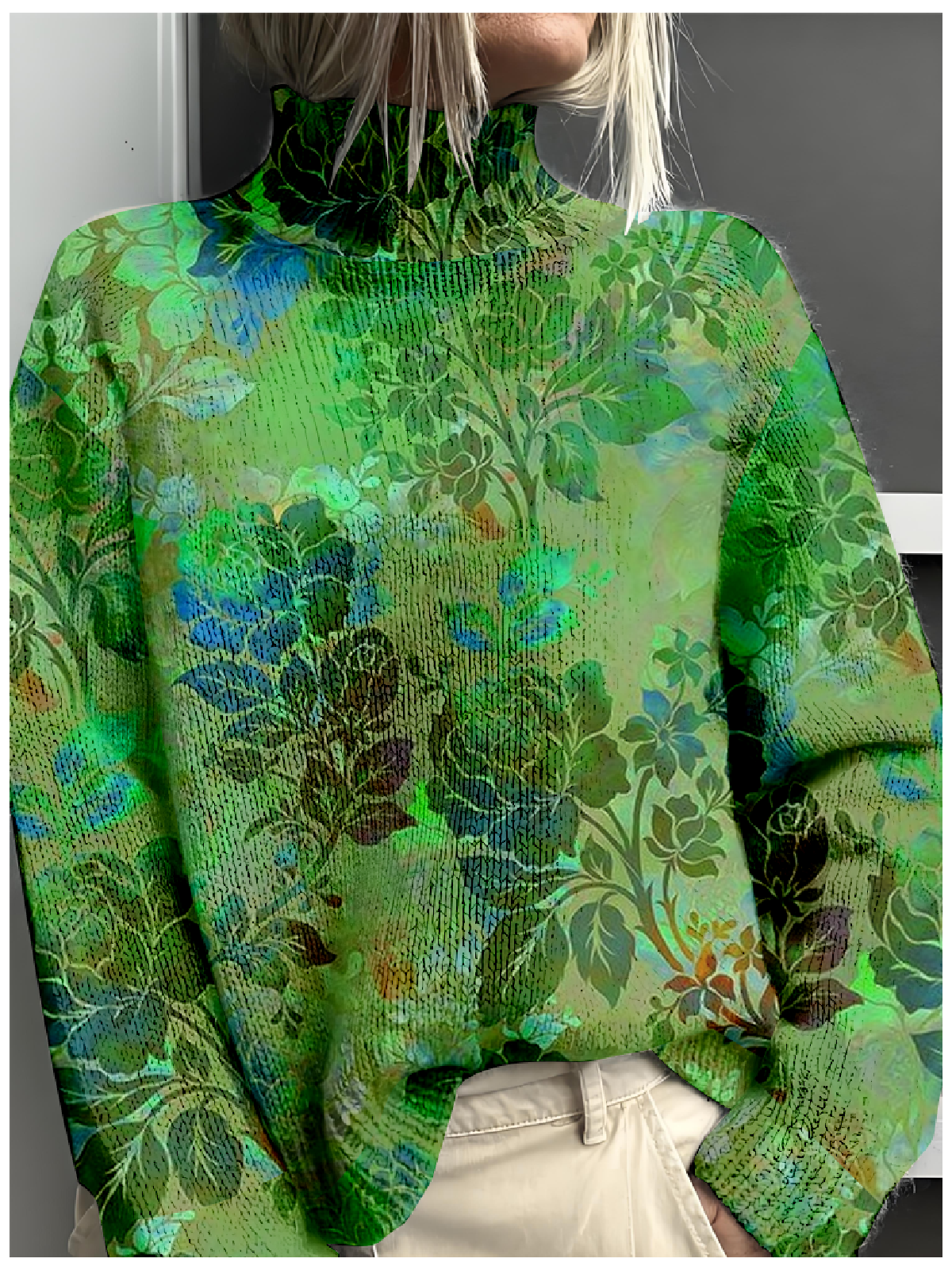 Sweat-shirts Femmes Rétro Printemps / Automne impression en 3D Polyester Poids lourd Manches Longues Régulier Droit Faux Col