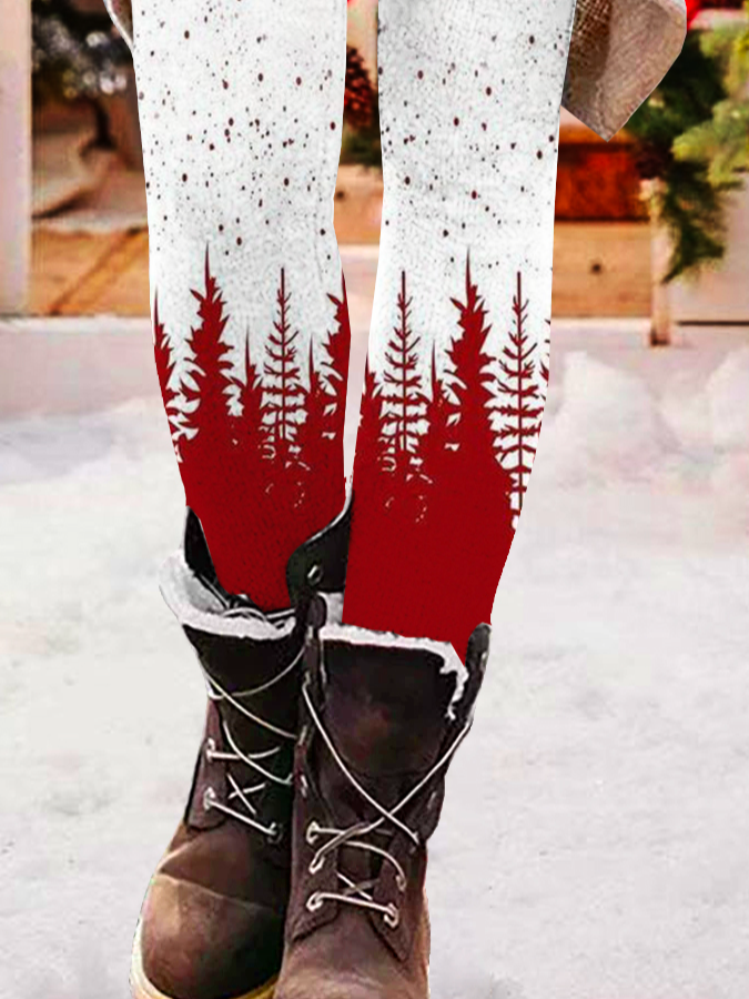 Pantalons De Yoga Femmes Décontracté Toutes Les Saisons Noël Naturel à Haute Élasticité Quotidien Noël Long Legging