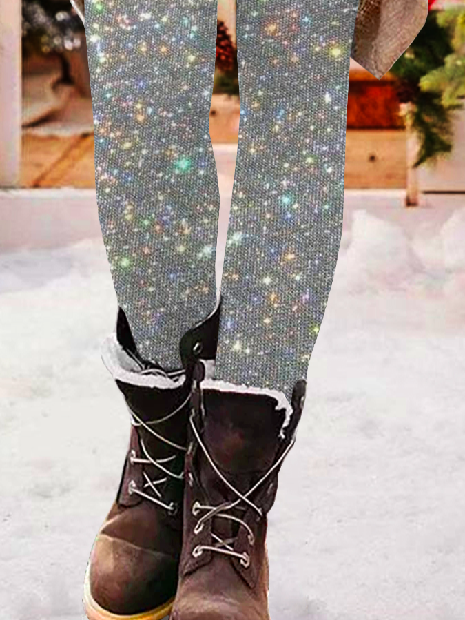 Pantalons De Yoga Femmes Décontracté Toutes Les Saisons Noël Naturel à Haute Élasticité Serré Jersey Long Legging