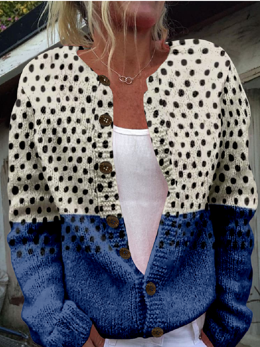 Cardigans Femmes impression en 3D Décontracté Printemps / Automne Tricoté Micro-élasticité Ample Manches Longues Régulier Régulier