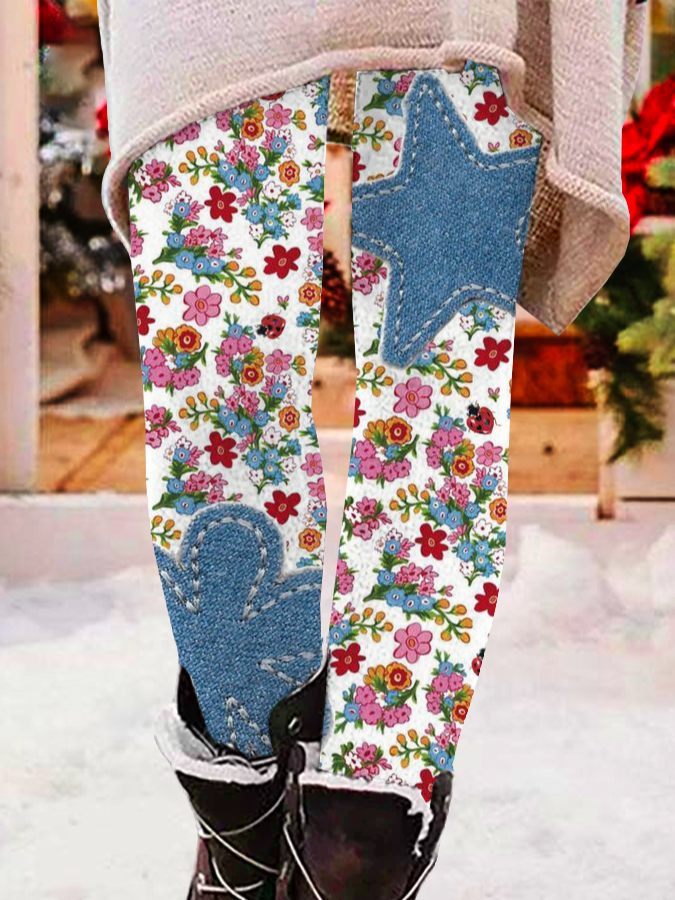 Pantalons De Yoga Femmes Décontracté Toutes Les Saisons Noël Naturel à Haute Élasticité Quotidien Long Legging Régulier