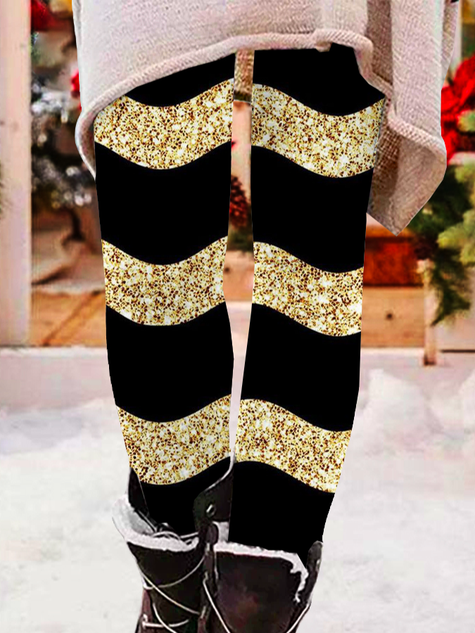 Pantalons De Yoga Décontracté Toutes Les Saisons Noël Quotidien Serré Jersey Noël Droit Régulier pour Femmes