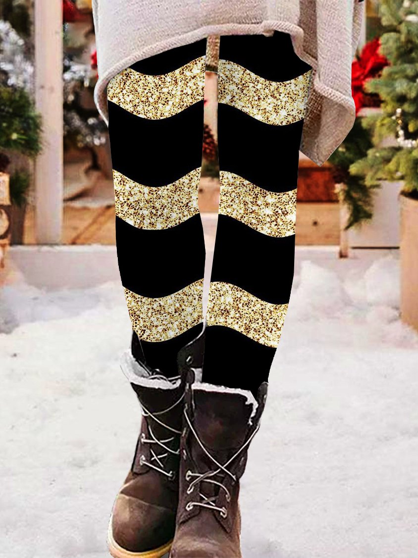 Pantalons De Yoga Décontracté Toutes Les Saisons Noël Quotidien Serré Jersey Noël Droit Régulier pour Femmes