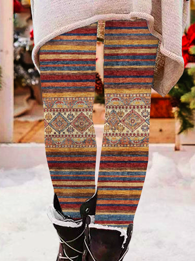 Pantalons De Yoga Décontracté Toutes Les Saisons Noël Naturel Quotidien Serré Legging Droit Régulier pour Femmes