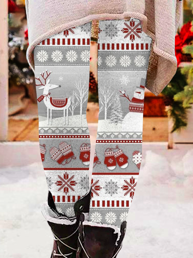 Pantalons De Yoga Femmes Décontracté Toutes Les Saisons Noël à Haute Élasticité Quotidien Serré Jersey Legging Régulier