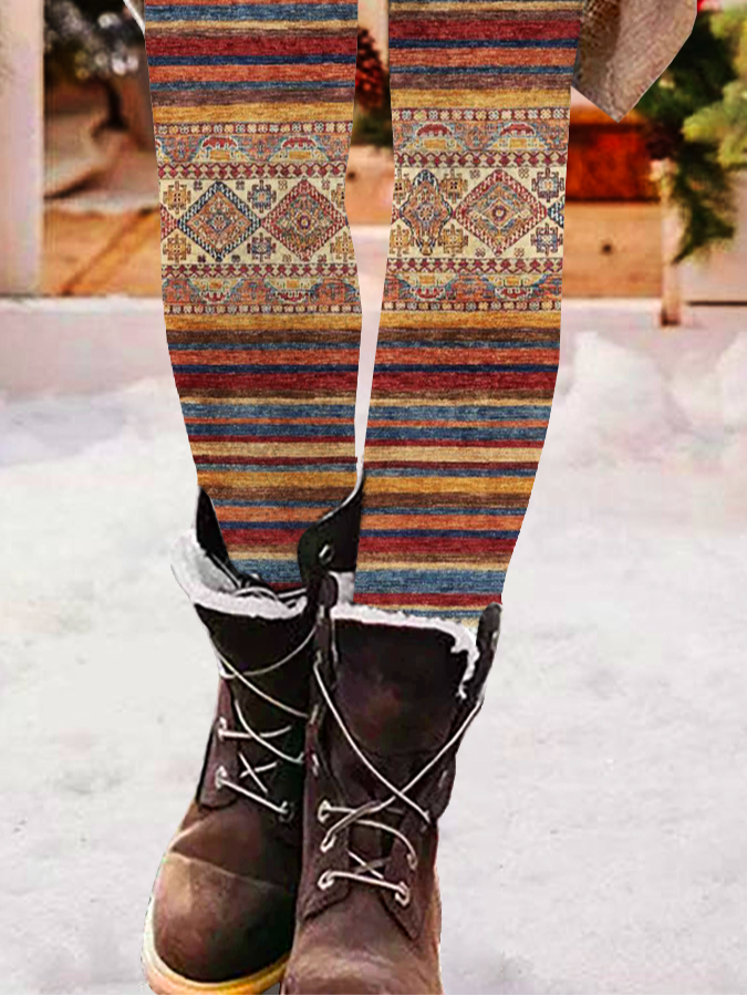 Pantalons De Yoga Décontracté Toutes Les Saisons Noël Naturel Quotidien Serré Legging Droit Régulier pour Femmes