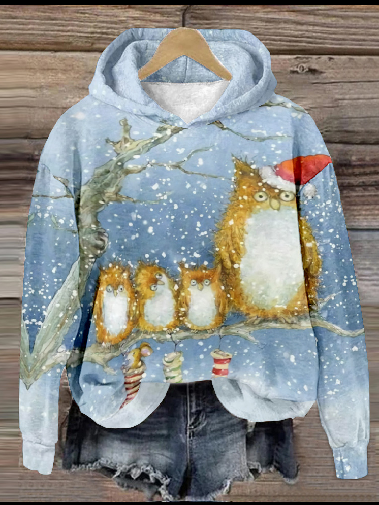 Sweat-shirts Décontracté Noël Printemps / Automne Polyester Sweat-shirt à Capuche Micro-élasticité Quotidien Ample Régulier pour Femmes