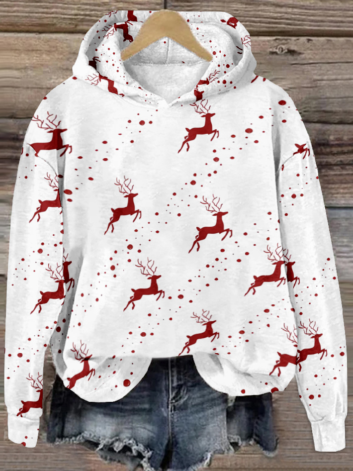 Sweat-shirts Femmes Décontracté Ethnique Printemps / Automne Sweat-shirt à Capuche Quotidien Noël Manches Longues Droit Régulier