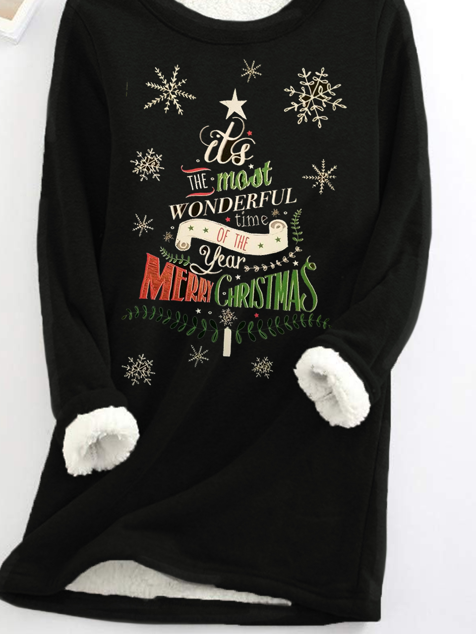 Sweat-shirts Femmes Décontracté Hiver Noël Polyester Aucune élasticité Manches Longues Col Rond Mi-long Droit